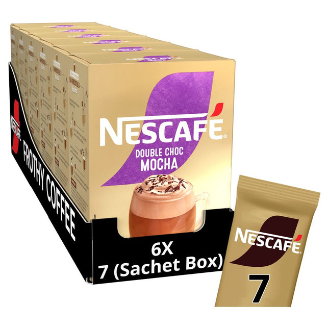 Nescafé Double Choc Mocha Instant Coffee wholesale case containing 6 boxes of mocha drink sachets