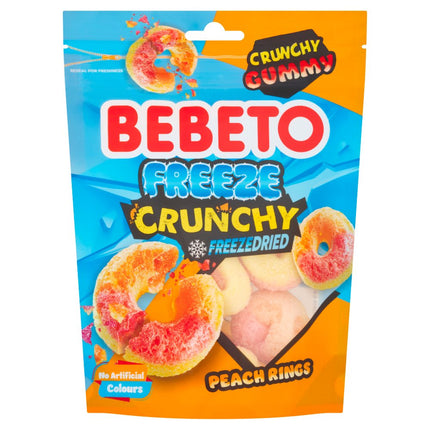 Bebeto Freeze Crunchy Freeze Dried Peach Rings 12 x 35g | Wholesale Crunchy Candy