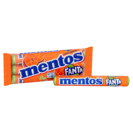 Mentos Fanta Orange Chewy Dragees Case of 25 x 3 x 37.5g | Wholesale Orange Chewy Sweets