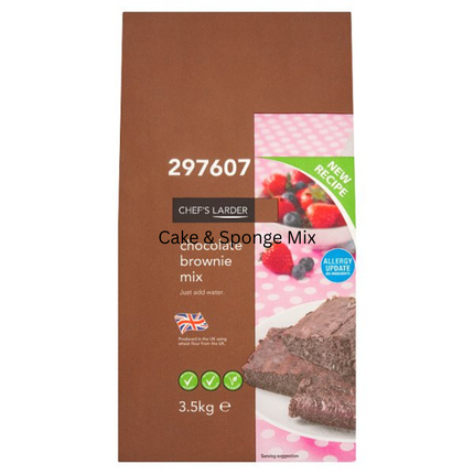 Chef's Larder Chocolate Brownie Mix 3.5kg catering bag of chocolate brownie baking mix for professional kitchens