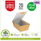 CaterPro Premium 6 x 20 kraft food boxes with folded lids 600ml, 120 boxes total