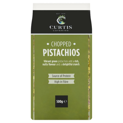 Curtis Catering Chopped Pistachios 500g pack of chopped pistachio nuts for cake decoration, desserts, pastries and professional baking