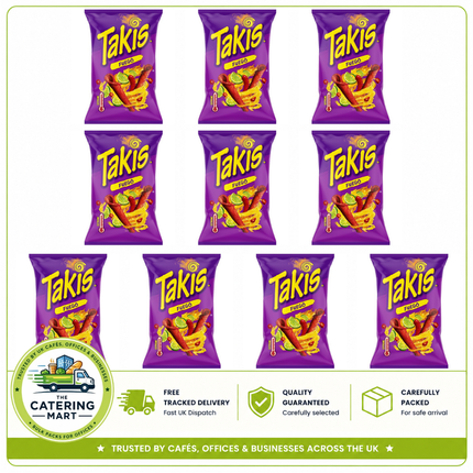 Takis Fuego Chilli & Lime Corn Snacks wholesale case containing 10 x 180g bags