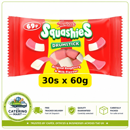 Swizzels Squashies Original Raspberry & Milk 30 x 60g wholesale case
