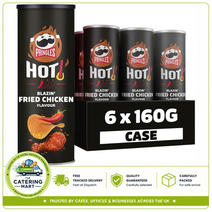 Pringles Hot Blazin' Fried Chicken Sharing Crisps wholesale case of 6 x 160g tubes