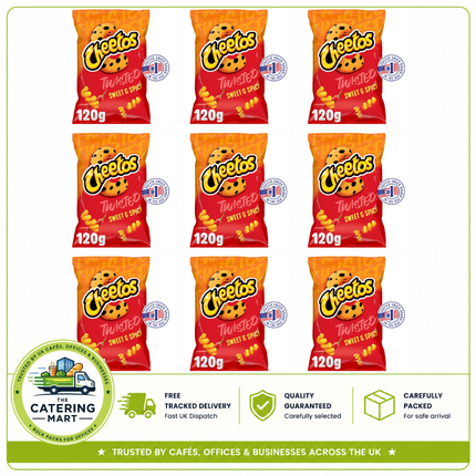 Cheetos Twisted Sweet & Spicy Sharing Crisps 9 x 120g bulk wholesale case