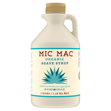 Mic Mac Organic Agave Syrup 1 Litre bottle of natural liquid agave sweetener for wholesale catering