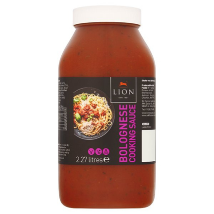 Lion Bolognese Cooking Sauce 2.27 Litres catering pack of Italian-style tomato-based sauce for bolognese, pasta, lasagne and professional kitchens