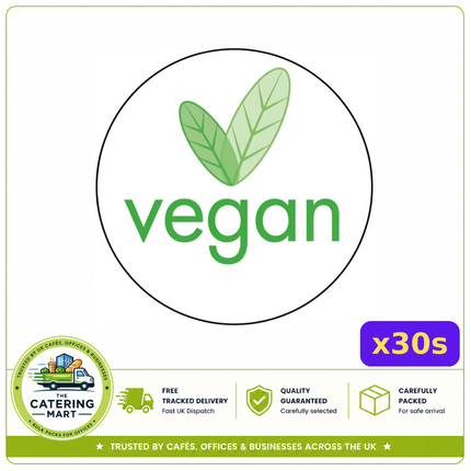 25mm circular adhesive VEGAN labels case of 30 for catering and professional kitchens