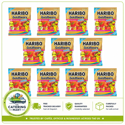 HARIBO Goldbears Fruit Lolly Favourites wholesale case containing 12 x 140g sharing bags of fruity jelly sweets