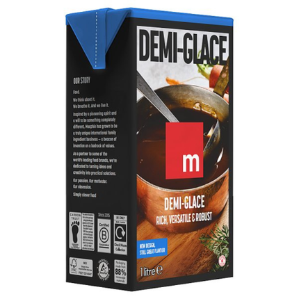 Macphie Demi-Glace 1 Litre ready-to-use rich savoury sauce for beef, steak, lamb, gravies and professional kitchens