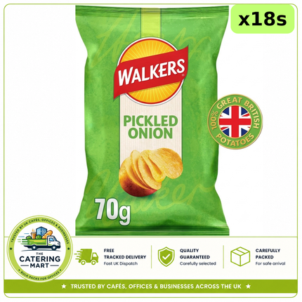 Walkers Pickled Onion Sharing Crisps 18 x 70g wholesale case