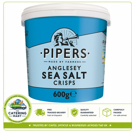 Pipers Anglesey Sea Salt Sharing Crisps Tub 600g bulk wholesale crisps
