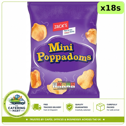Jack's Mini Poppadoms 18 x 30g bulk wholesale case