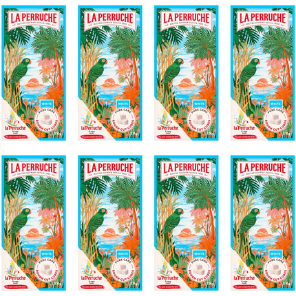 La Perruche Pure Cane White Rough Cut Cubes wholesale case containing 8 x 1kg packs of premium white cane sugar cubes