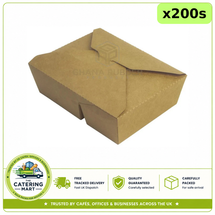 Value Choice Kraft 2 Compartment Food Containers 1400ml 200pcs | Bulk Wholesale