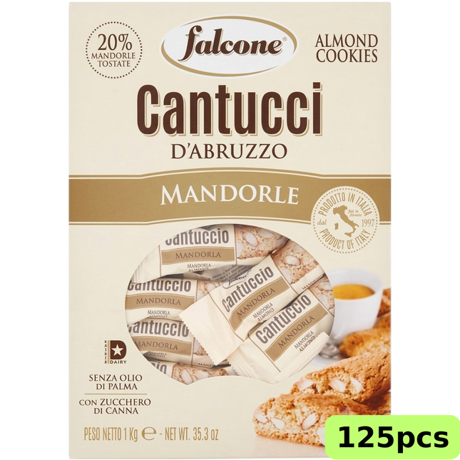 Italian Almond Cantucci Biscuits 1kg | 125 Individually Wrapped Biscotti