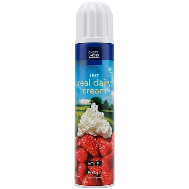 Chef's Larder UHT Real Dairy Cream 500g pack for wholesale catering and foodservice