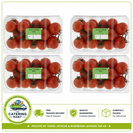 Farm Fresh Vine Tomatoes 4 x 2kg wholesale case containing 8kg of fresh juicy tomatoes on the vine