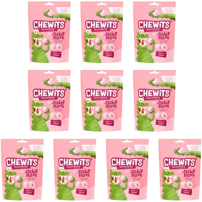 Chewits Strawberry Juicy Bites 10 x 115g | Wholesale Chewy Sweets