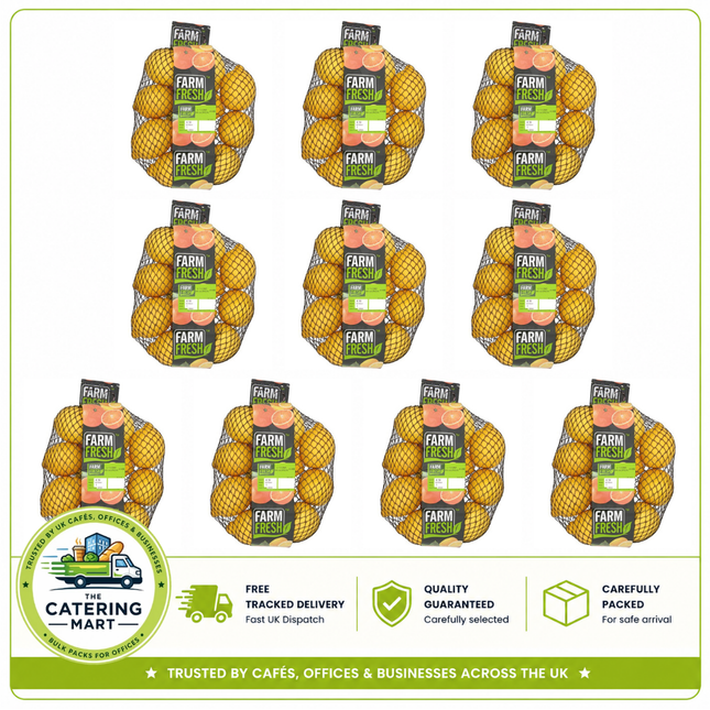 Farm Fresh Lemons wholesale case containing 10 packs of 10 fresh whole lemons