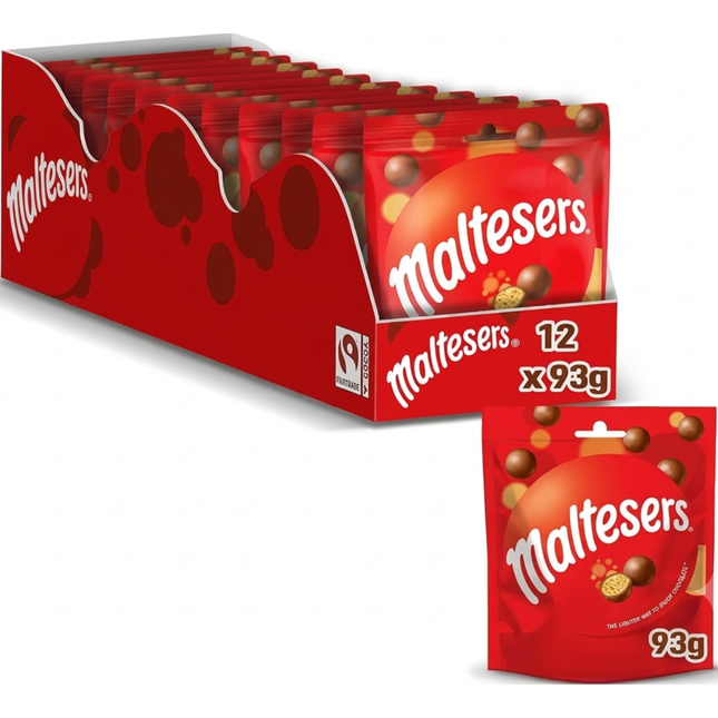 Maltesers Milk Chocolate and Honeycomb Bites Bags 93g, wholesale case of 12.