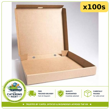 100 JR Foods 9" Plain Brown Pizza Boxes | Bulk Wholesale