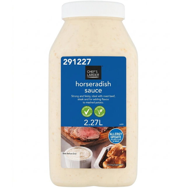 Chef's Larder Horseradish Sauce 2.27 litre catering container for wholesale foodservice.