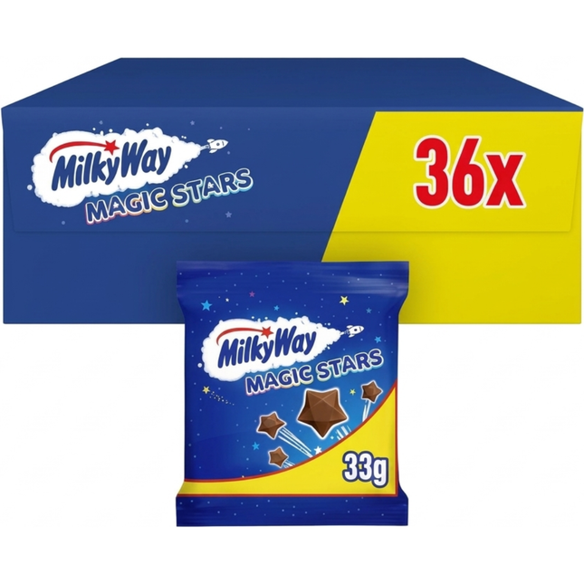 Milky Way Magic Stars Milk Chocolate Bags 33g, wholesale case of 36.