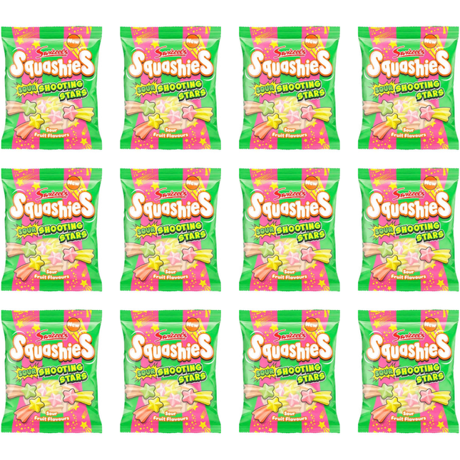 Swizzels Squashies Sour Shooting Stars 12 x 100g | Wholesale Sour Sweets