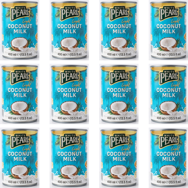 White Pearl Light Coconut Milk 12 x 400ml cans | Wholesale Dairy-Free Coconut Milk