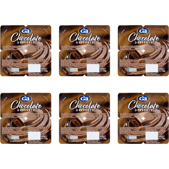Golden Acre Chocolate Desserts bulk case containing 24 x 125g ready to eat chocolate dessert pots