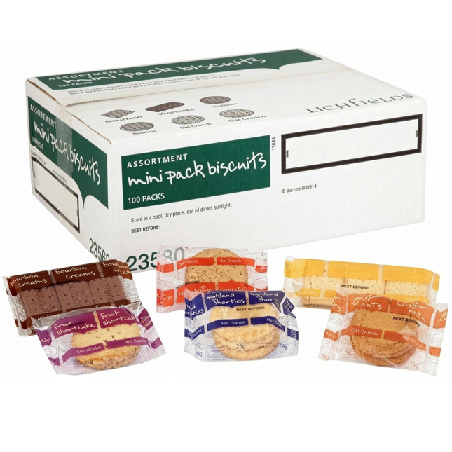 Lichfields Assorted Mini Pack Biscuits 100 Pack | Wholesale Biscuits