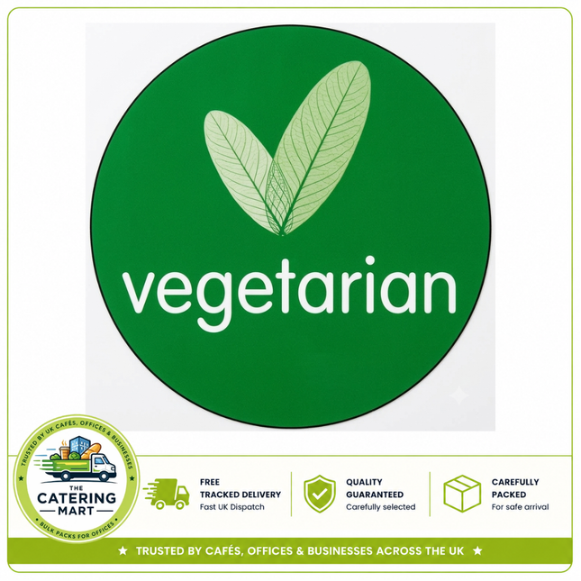 25mm circular adhesive VEGETARIAN food labels for catering and professional kitchens