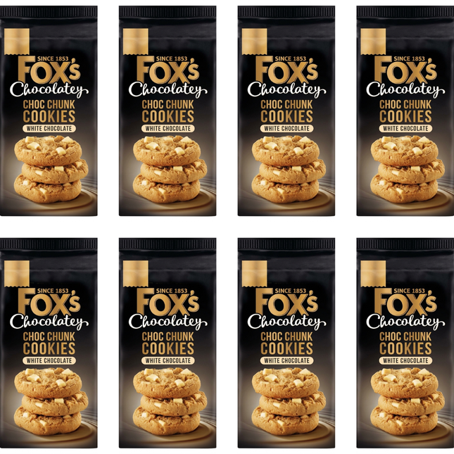 Fox's Choc Chunk White Chocolate Cookies 8 x 180g | Bulk Cookie Packs