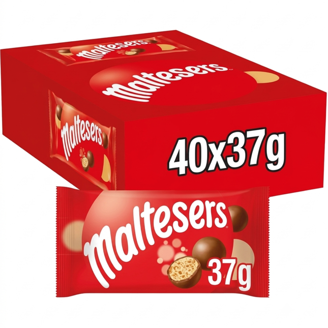 Maltesers Milk Chocolate Bags 37g, wholesale case of 40.