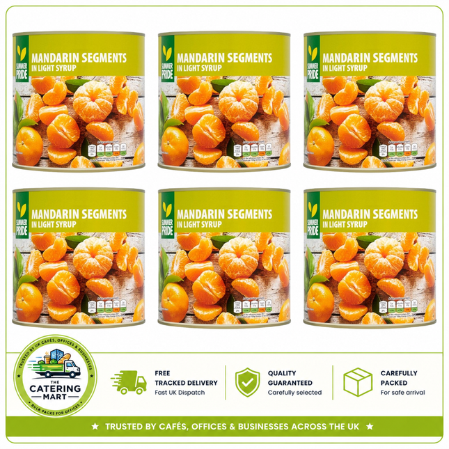 Summer Pride Mandarin Segments in Light Syrup wholesale case containing 6 x 2.65kg cans