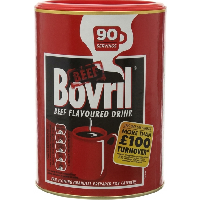 Bovril beef flavoured drink powder 450g pack for preparing hot savoury beef drinks