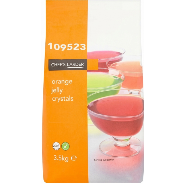 Chef's Larder Orange Jelly Crystals 3.5kg bulk catering jelly dessert mix