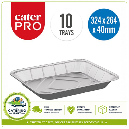 CaterPro 10 Aluminium Foil Rectangular Trays wholesale pack