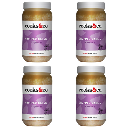 Cooks&Co Chopped Garlic in Oil wholesale case containing 4 x 1.2kg catering jars