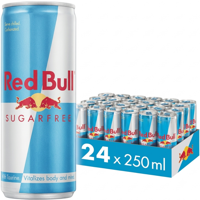 Red Bull Sugarfree Energy Drink 250ml cans, wholesale case of 24.