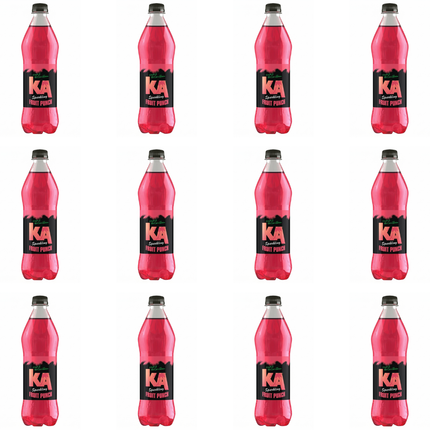 KA Fruit Punch Sparkling Soft Drink wholesale case containing 12 bottles of 500ml fruit punch-flavoured fizzy drink