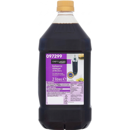 Chef's Larder Balsamic Vinegar of Modena 2 litre bottle for professional kitchens and catering.