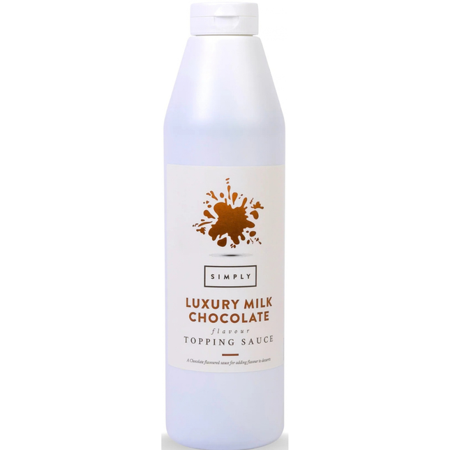 Simply Luxury Milk Chocolate Topping Sauce 1kg for cafés catering and desserts