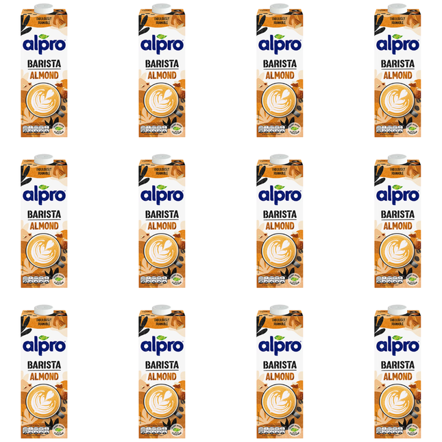 Alpro Barista Almond Dairy Free Drink 12 x 1L long-life almond milk alternative for wholesale catering
