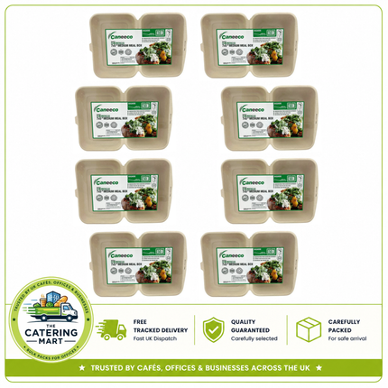 Caneeco 400 natural unbleached 7 x 5 inch medium meal boxes for wholesale takeaway packaging