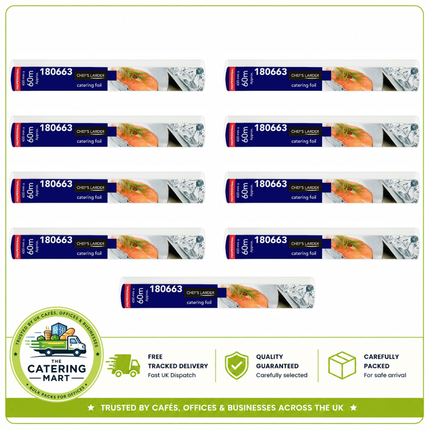 Chef's Larder Professional Catering Foil 450mm x 60m case of 9 wholesale aluminium foil rolls