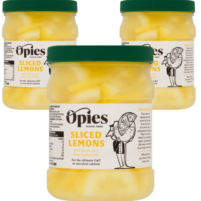Opies Sliced Lemons wholesale case containing 3 x 950g catering jars