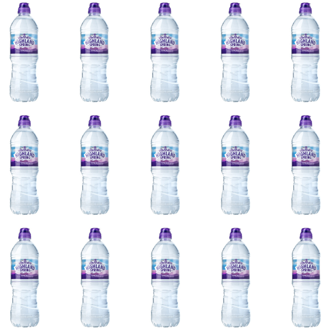 Highland Spring Still Spring Water Sports Cap 750ml bottles, wholesale case of 15.